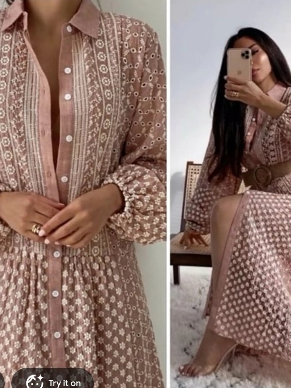 Zara NWOT Malina Bohemian Midi Dress
